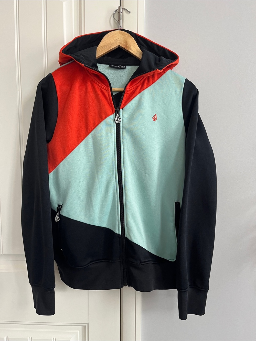 Volcom Men's Geometric Colorblock Zip-Up Hoodie Jacket L/G 14